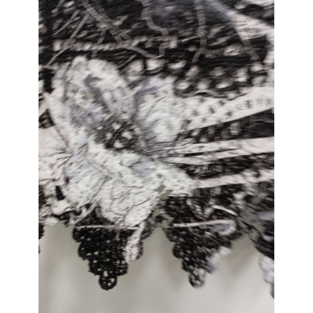 Impulse California Wearable Art Tunic Top Womens Medium White Black Floral Lace - Picture 7 of 12